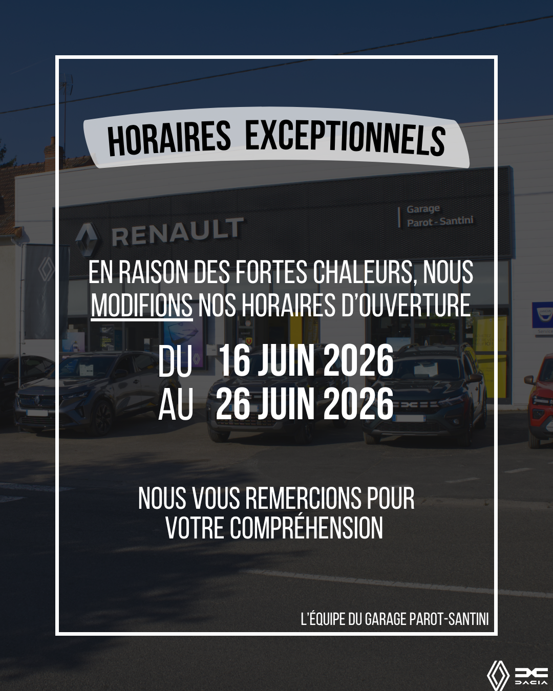 CHANGEMENT HORAIRES